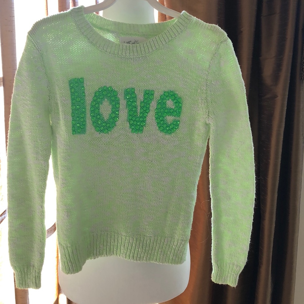 🌷Girls lime green sweater from Justice